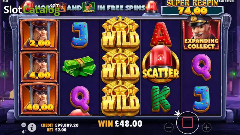 Cash Patrol slot gameplay screenshot