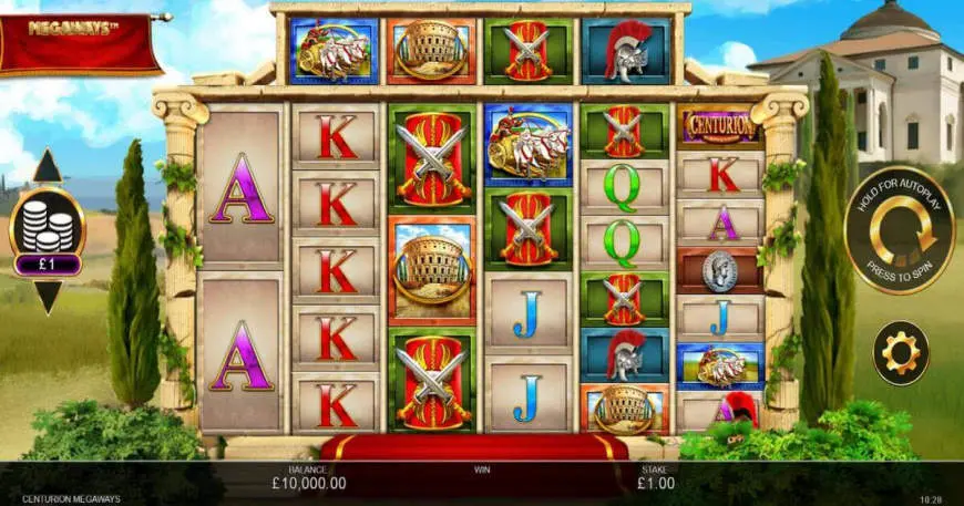 Centurion Megaways slot gameplay screenshot