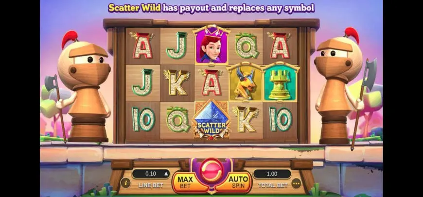 Chess Royale slot gameplay screenshot
