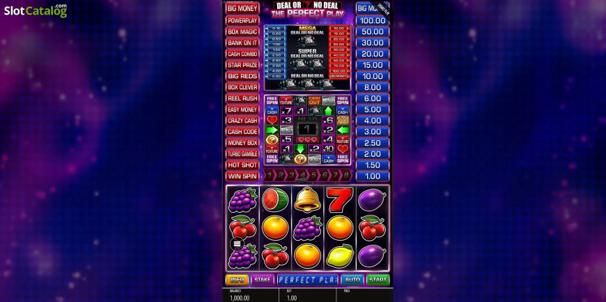 Deal or No Deal: The Perfect Play slot gameplay screenshot