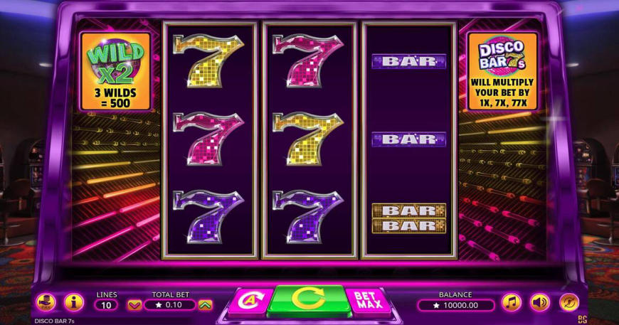 Disco Bar 7s slot gameplay