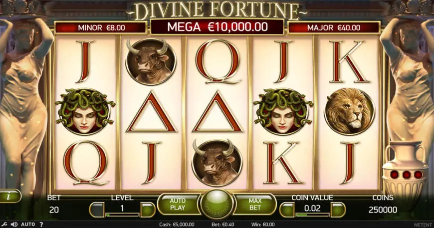 Divine Fortune slot gameplay screenshot