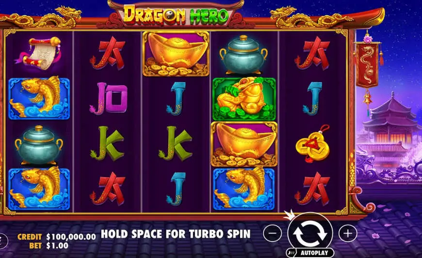 Dragon Hero slot gameplay screenshot