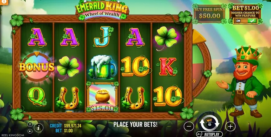 Emerald King – Wheel of Wealth slot gameplay