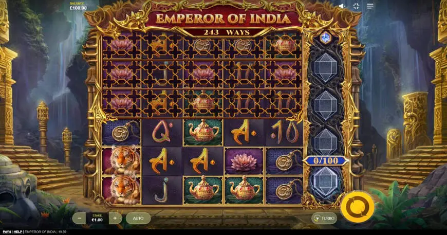 Emperor of India slot gameplay screenshot