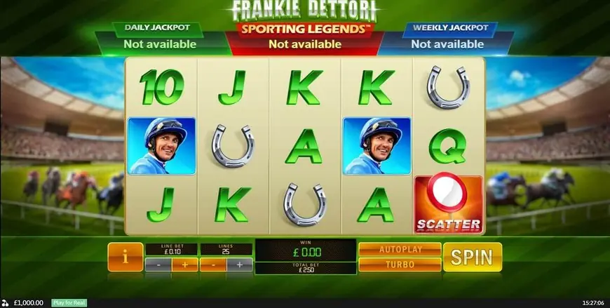 Frankie Dettori: Sporting Legends slot gameplay
