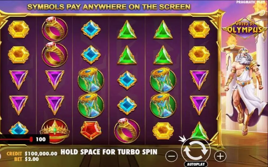 Gates of Olympus slot gameplay screenshot