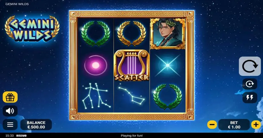 Gemini Wilds slot gameplay screenshot