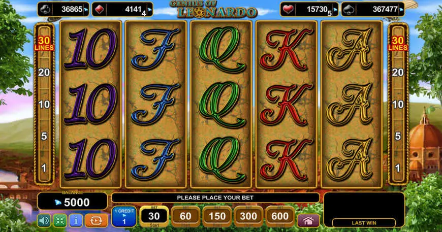 Genius of Leonardo slot gameplay screenshot
