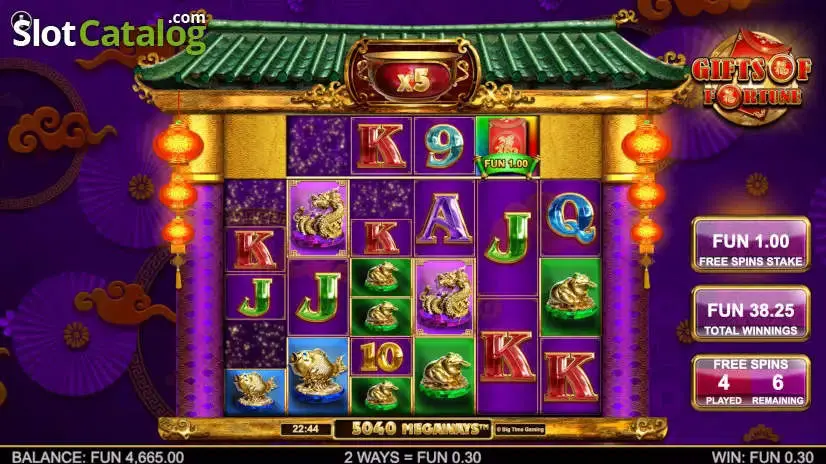 Gifts of Fortune Megaways slot gameplay screenshot
