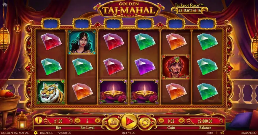 Golden Taj Mahal slot gameplay screenshot