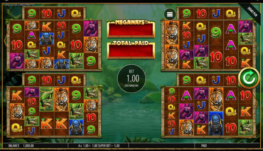 Gorilla Gold Megaways slot gameplay