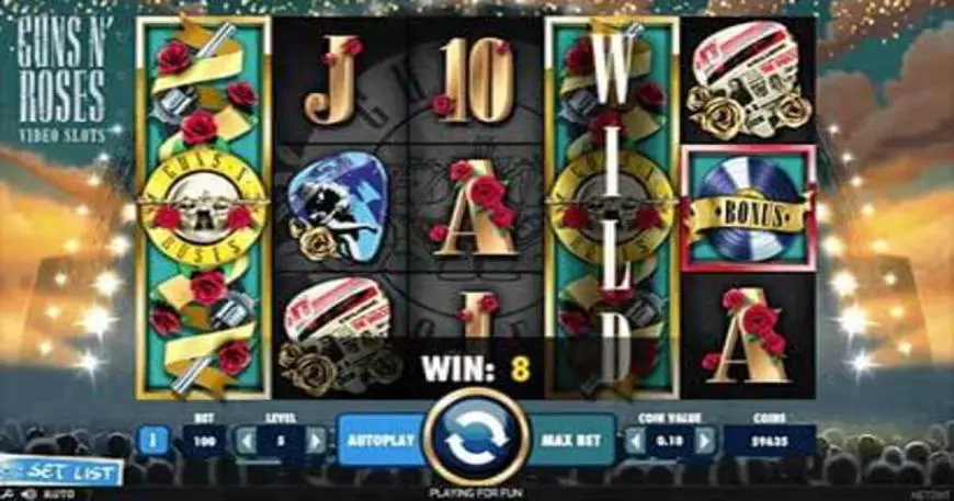 Guns N’ Roses slot gameplay screenshot