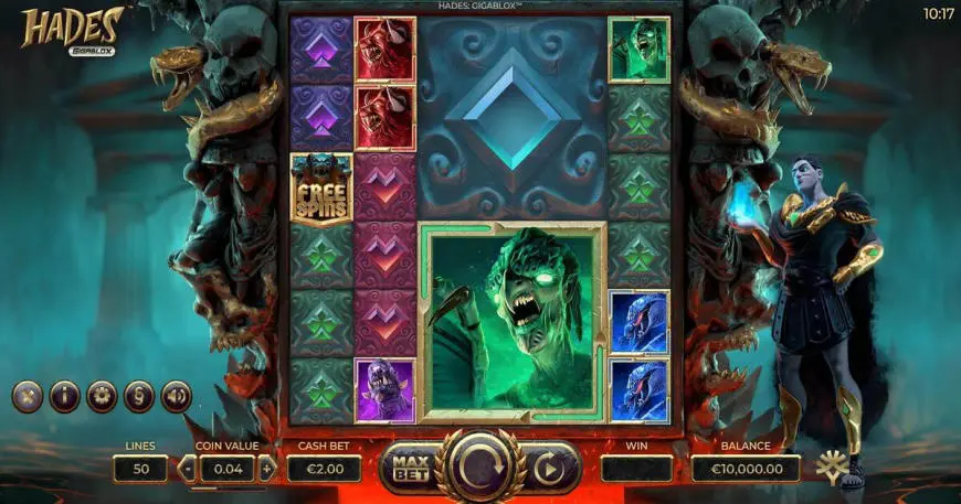 Hades Gigablox slot gameplay screenshot