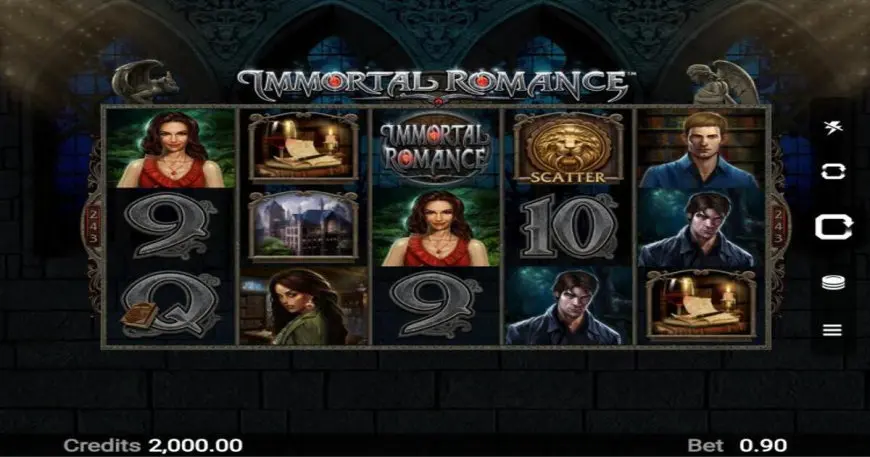 Immortal Romance slot gameplay screenshot