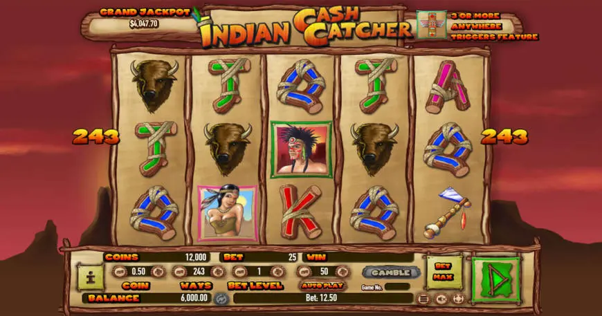 Indian Cash Catcher slot gameplay screenshot