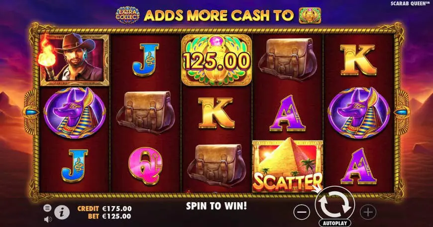 John Hunter and the Tomb of the Scarab Queen slot gameplay screenshot