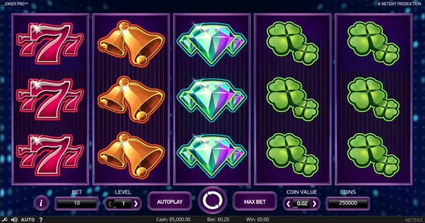 Joker Pro slot gameplay screenshot