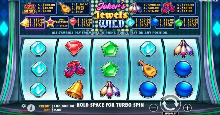 Joker’s Jewels Wild slot gameplay screenshot