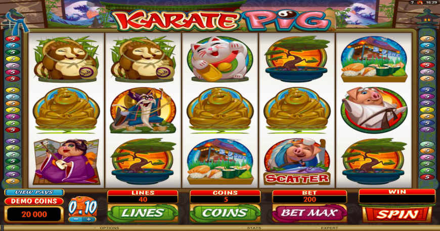 Karate Pig slot gameplay