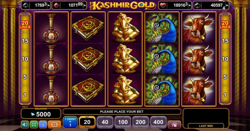 Kashmir Gold slot gameplay screenshot
