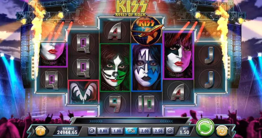 KISS Reels of Rock slot gameplay screenshot