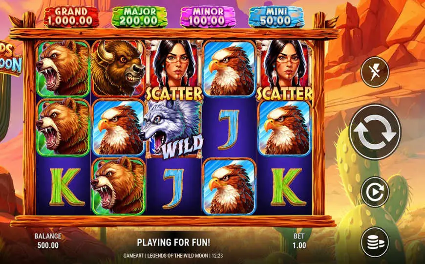 Legends of the Wild Moon slot gameplay screenshot