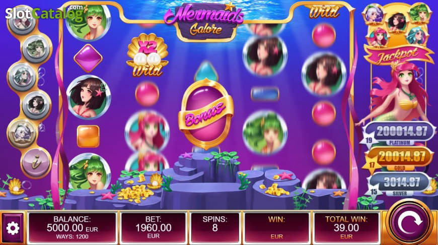 Mermaids Galore slot gameplay screenshot