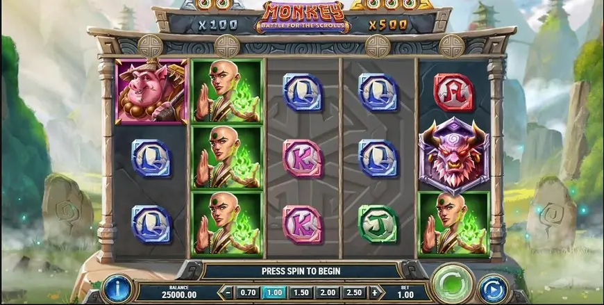 Monkey: Battle for the Scrolls slot gameplay