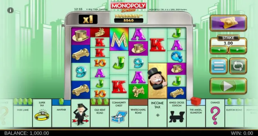 Monopoly Deluxe slot gameplay screenshot