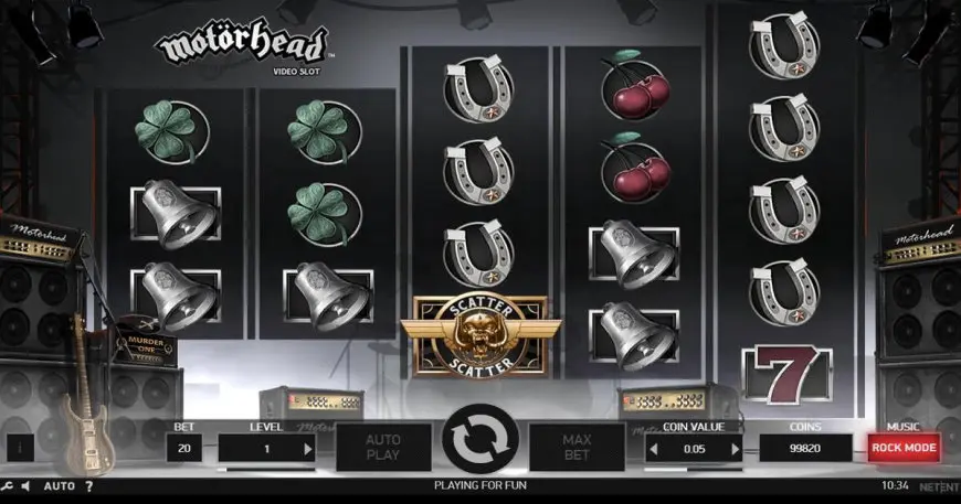 Motörhead slot gameplay screenshot