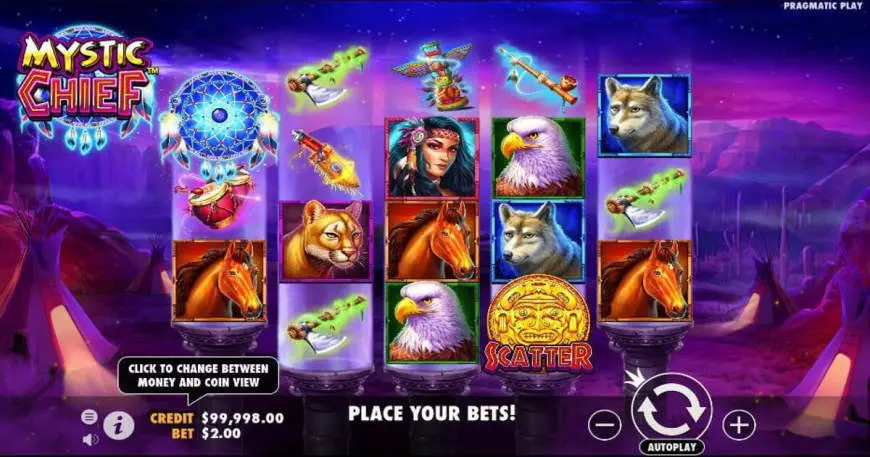 Mystic Chief slot gameplay screenshot
