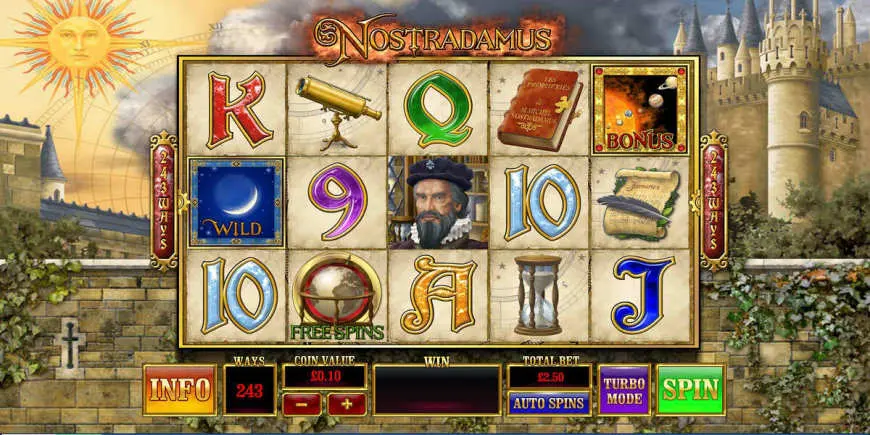 Nostradamus slot gameplay screenshot
