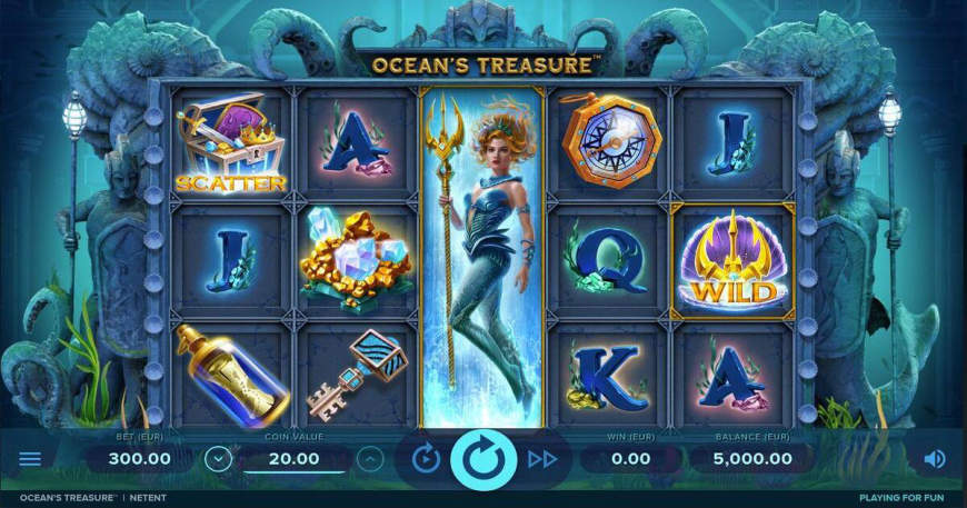 Ocean's Treasure slot gameplay screenshot