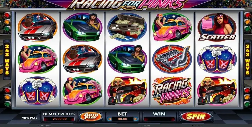 Racing For Pinks slot gameplay