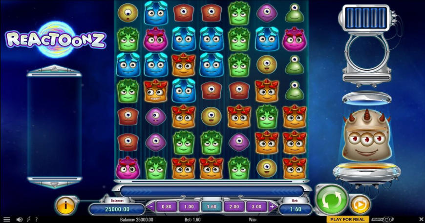 Reactoonz slot gameplay