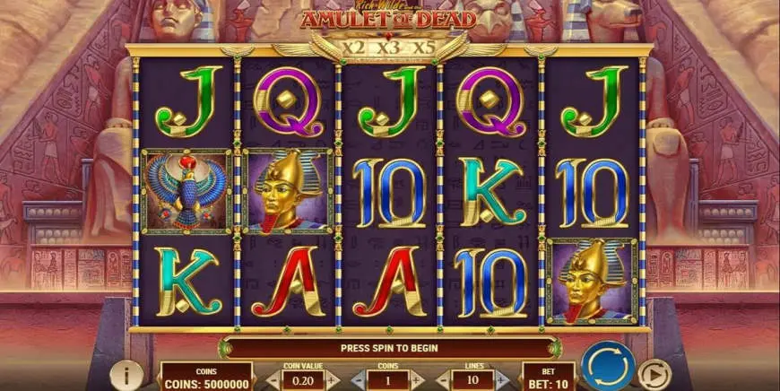 Rich Wilde and the Amulet of Dead slot gameplay screenshot