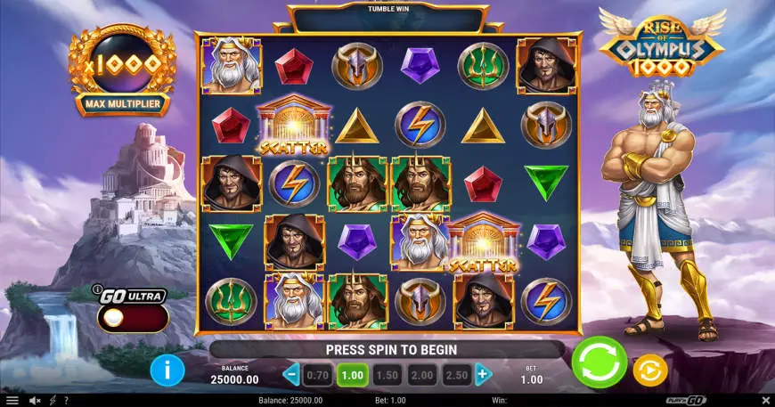 Rise of Olympus 1000 slot gameplay screenshot