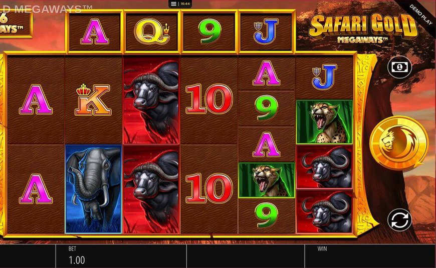 Safari Gold Megaways slot gameplay