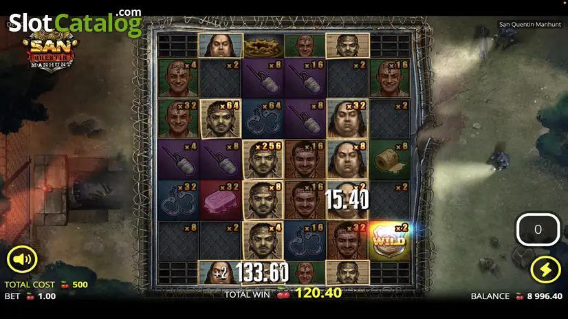 San Quentin Manhunt slot gameplay screenshot