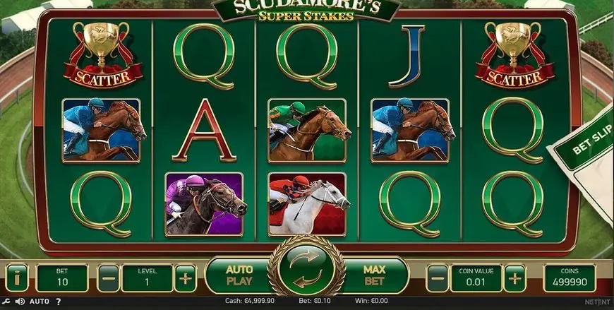 Scudamore’s Super Stakes slot gameplay