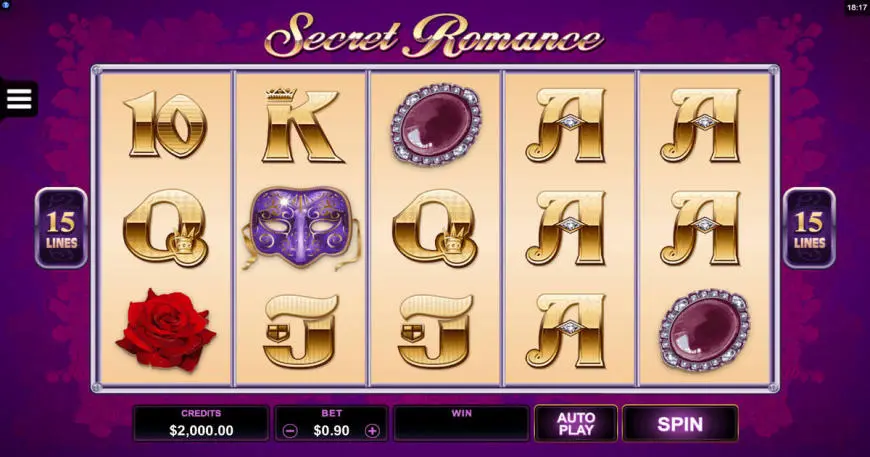 Secret Romance slot gameplay screenshot