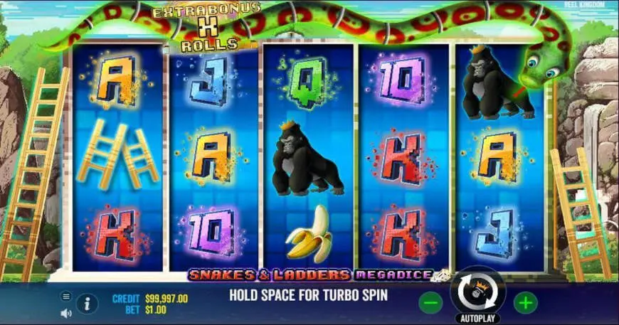 Snakes and Ladders Megadice slot gameplay screenshot