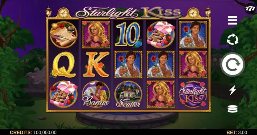 Starlight Kiss slot gameplay screenshot