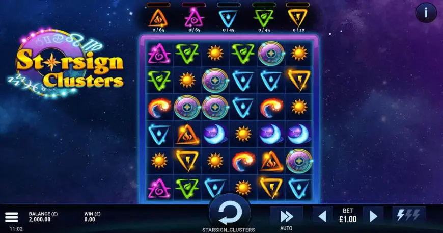 Starsign Clusters slot gameplay screenshot