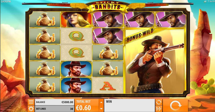 Sticky Bandits slot gameplay screenshot