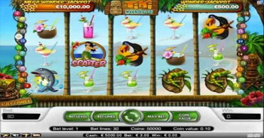 Tiki Wonders slot gameplay screenshot
