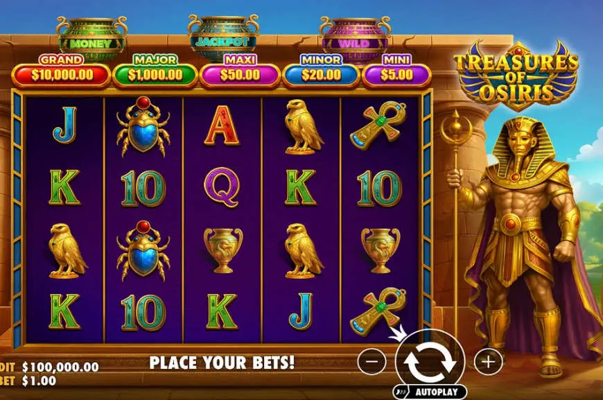 Treasures of Osiris slot gameplay screenshot
