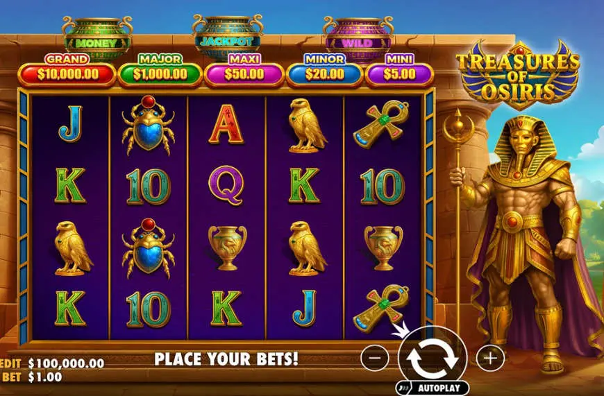 Treasures of Osiris slot gameplay screenshot