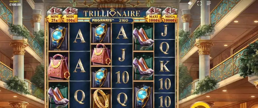Trillionaire Megaways slot gameplay screenshot